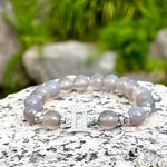 6 - Gemini Zodiac Bracelet *Grey Agate*