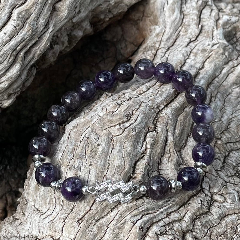 2 - Aquarius Zodiac Bracelet *Amethyst*