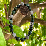 Kambaba Jasper and Gray Landscape Jasper Bracelet