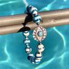 Bracelet in Blue and White Dzi Agates